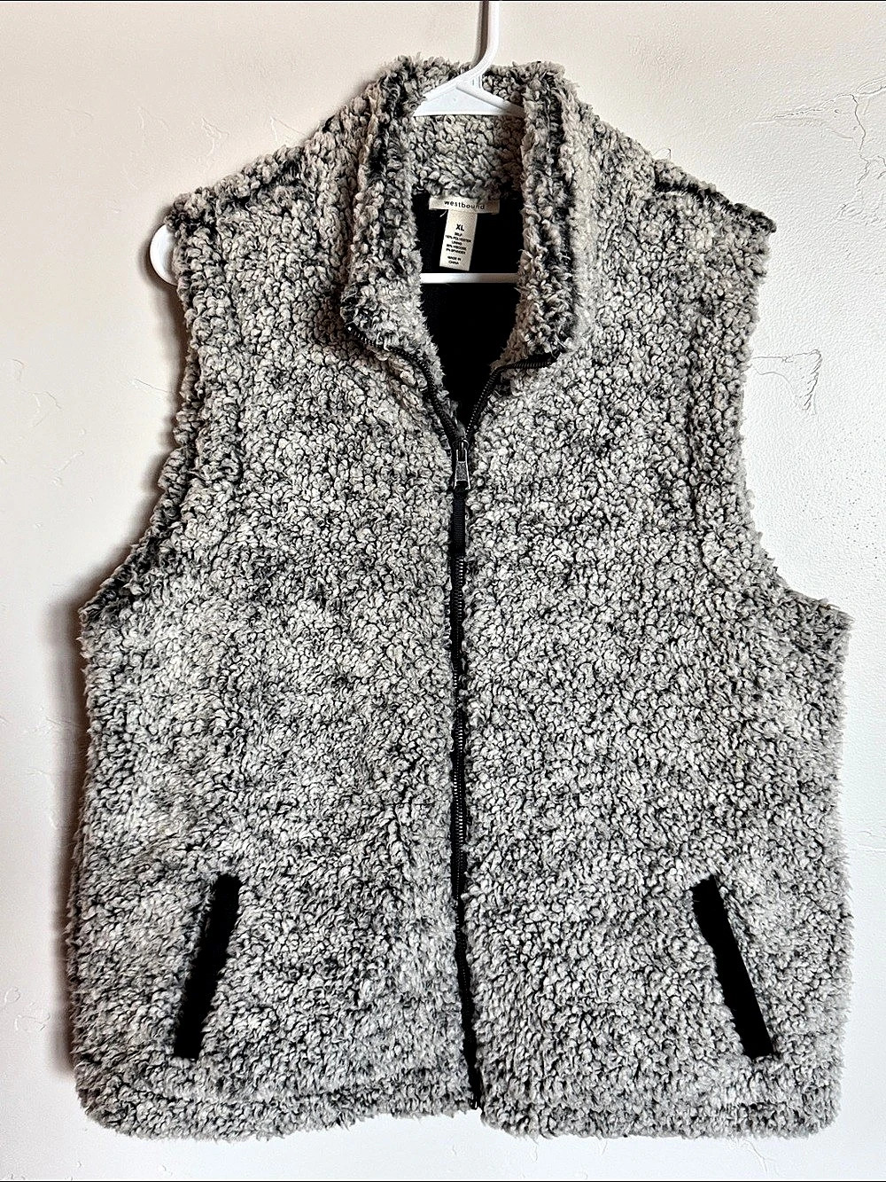 Westbound Women's Sherpa Fleece Vest Gray XL Like New